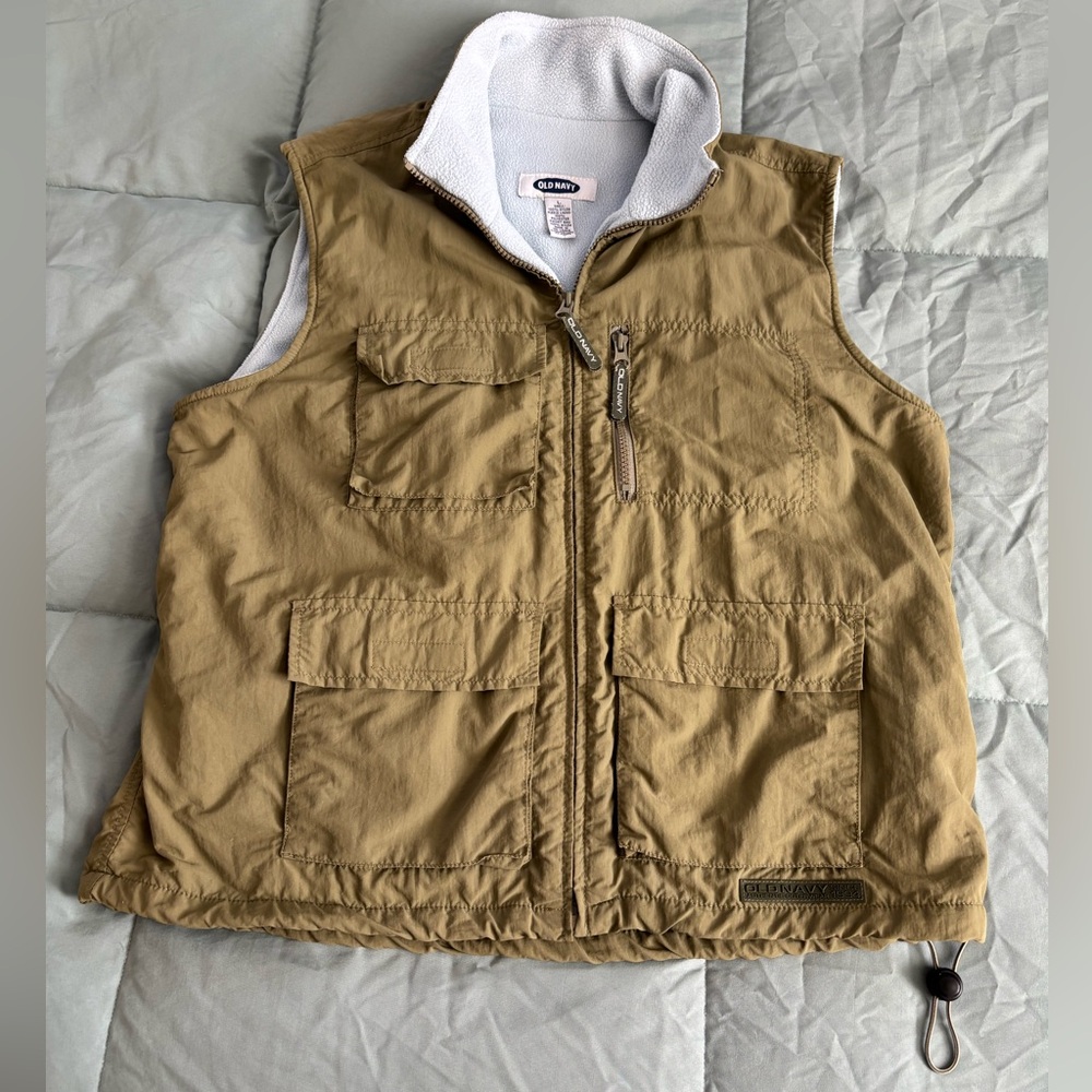 90s Vintage Fleece Lined Cargo Vest Old Navy Women’s Large